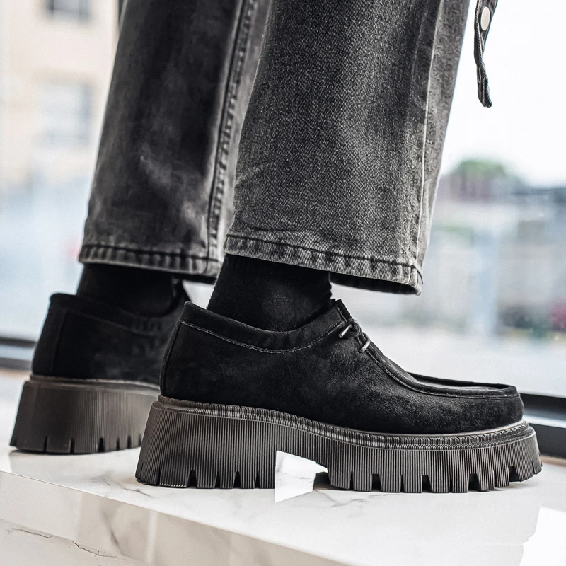 Men's Shoes 2025 Autumn New Style High-heel Thick-soled Loafers, Durable and Retro Casual Shoes, Everyday Street Trend Sneakers - Image 4