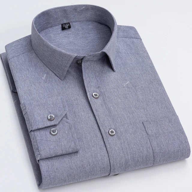 Men's Long Sleeve Shirt High-quality Fashion Casual Print Plaid Stripe Single Pocket Fit Business Formal Office Four Season Top - Image 8