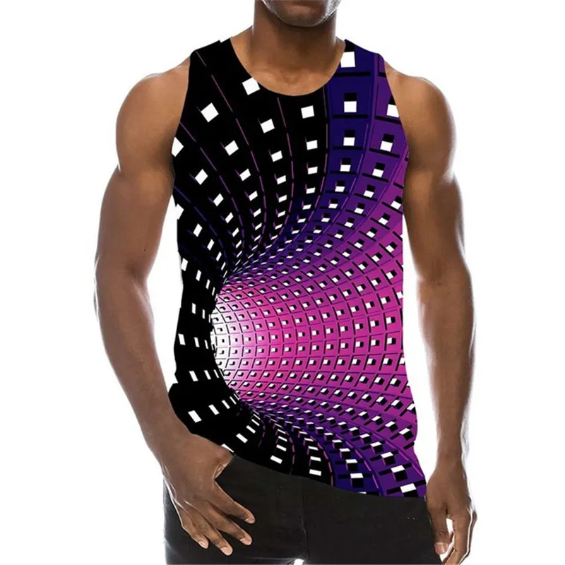 Tank Top For Men 3D Print Psychedelic Hole Sleeveless Fashion Pattern Tops Graphic Vest 6XL Plus Size Man Clothing Casual Tanks - Image 9