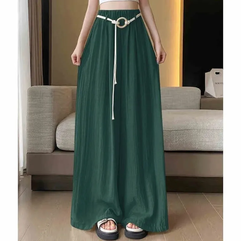 Female High Waist Culotte Pants Ladies Large Size 6XL Solid Color Casual Yamamoto Skirt Pantalons Women Loose Wide Legs Trousers - Image 9