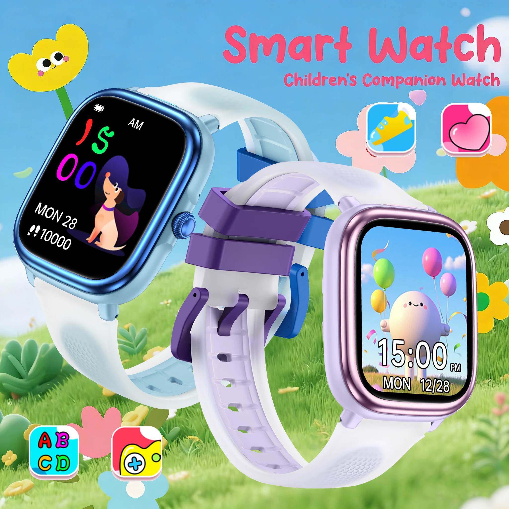 2026 New Smart Watch For Children HD Touch Screen Camera 26 Games Learn vocabulary Alarm Clock Calculator Birthday Gift Boy Girl