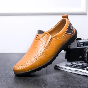 Leather Shoes Men Fashion Leather Genuine High Quality Luxury Brand Loafers Shoes for Men Rubber Bottom Second Layer Cowhide