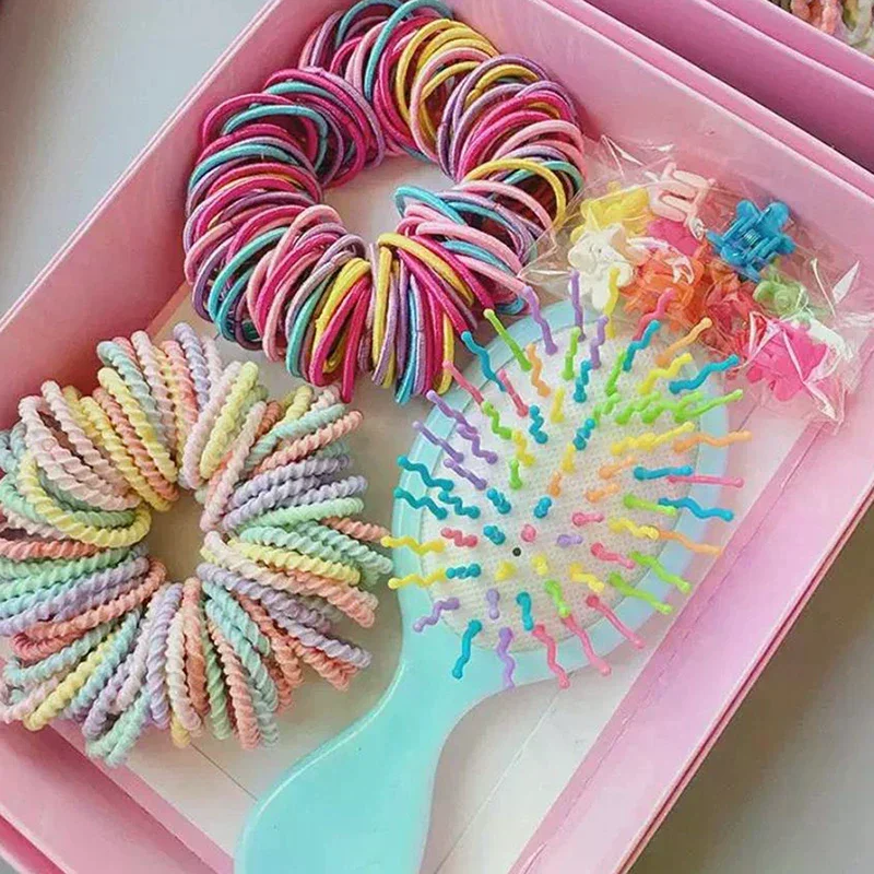 Colorful Hair Accessories Set For Children With Comb Rope Side Clip For School Kids Theme Event Dressingup Hair For Todd - Image 4