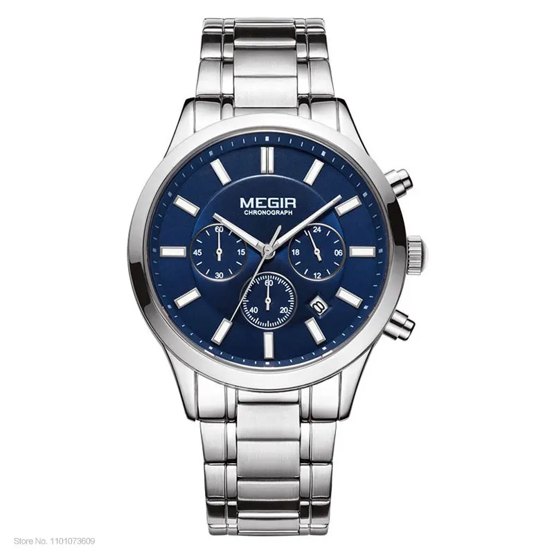 MEGIR Watches for Men 2021 New Chronograph Quartz Watch Luxury Stainless Steel Wristwatch Man Relogios Masculino часы мужские - Image 15
