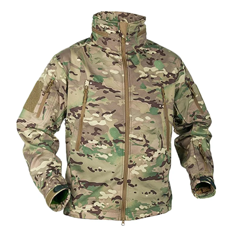 Fall Winter Fleece Jacket for Men Soft shell Tactical Waterproof Army Camouflage Coat Airsoft Clothing Multicam Windbreakers - Image 8