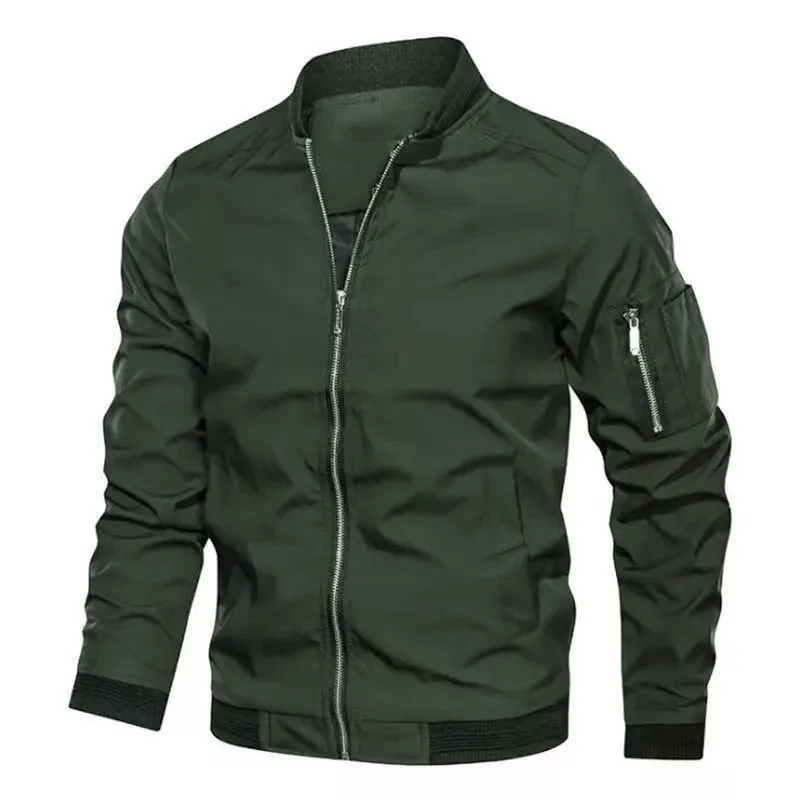 Fall Winter Quality New Men's Jackets Fashion Young Men's Jackets Baseball Clothing Bomber Jacket Basic Style Solid Color Coat - Image 7