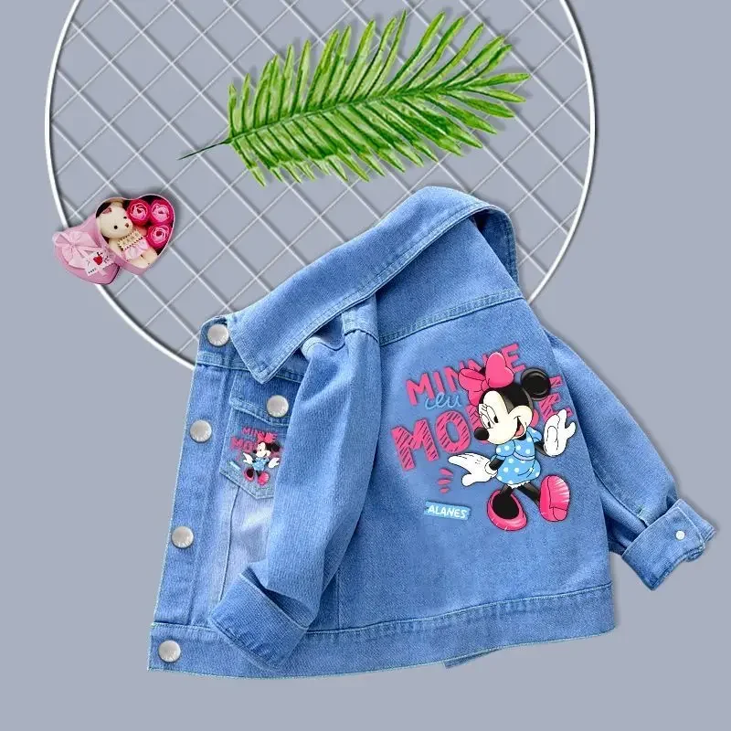 Fashion Baby Girls Denim Minnie Mouse Jacket Coat Spring Autumn Children Outerwear Kids Cotton Clothes for 2-7 Years Old - Image 2