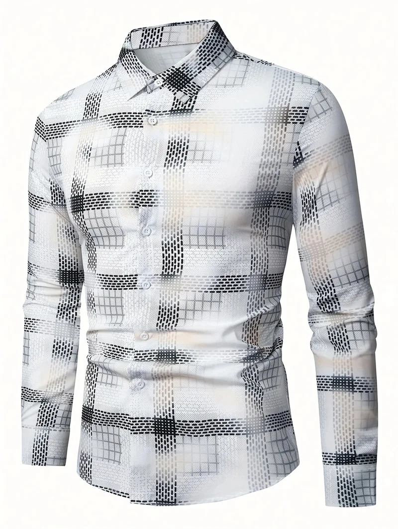 2025 men's printed casual shirt with breathable long sleeves and lead buttons suitable for spring and autumn - Image 10