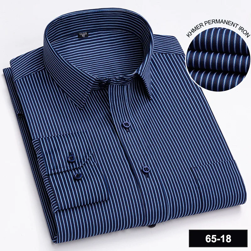 Men's Long Sleeve Shirt High-quality Fashion Casual Print Plaid Stripe Single Pocket Fit Business Formal Office Four Season Top - Image 19
