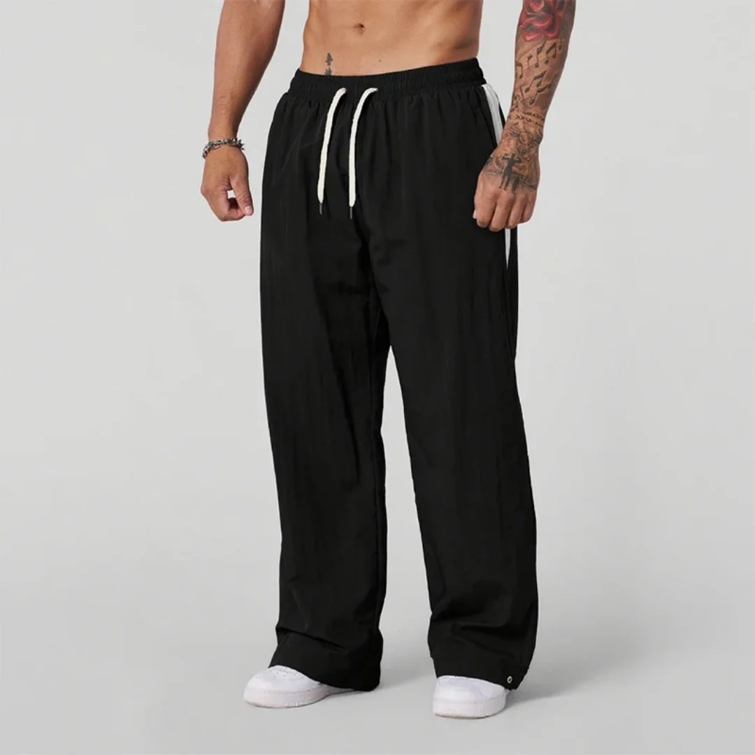 2025 Autumn New Track Pants Men's Loose Casual Pants Wide Leg Trendy Sports Splicing Breathable Pants American Sports Pants - Image 4