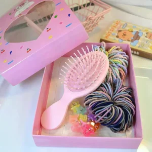Colorful Hair Accessories Set For Children With Comb Rope Side Clip For School Kids Theme Event Dressingup Hair For Todd