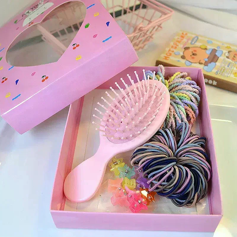 Colorful Hair Accessories Set For Children With Comb Rope Side Clip For School Kids Theme Event Dressingup Hair For Todd