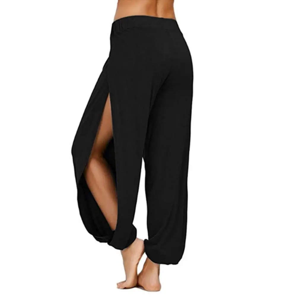 Women Harem Pants High Waist Side Slit Design Wide Leg Trousers Soft And Comfortable Harem Pants Hip Hop Style Yoga Pants 80%