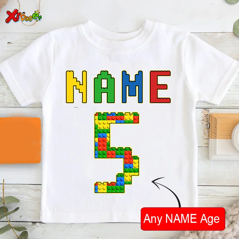 Birthday T Shirts for Kids Party Shirt Girl Custom Picture Clothes Outfits Kids Shirt Boy Shirt Clothing Children Outfit Summer - Image 12