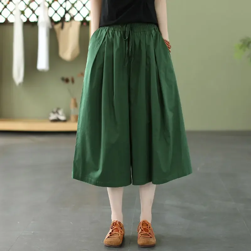 Short Pants Woman Cotton Culotte Shorts for Women Wide Skirt Comfy Outfits Flowy Harajuku Fashion To Wear Summer Wholesale Jorts - Image 6