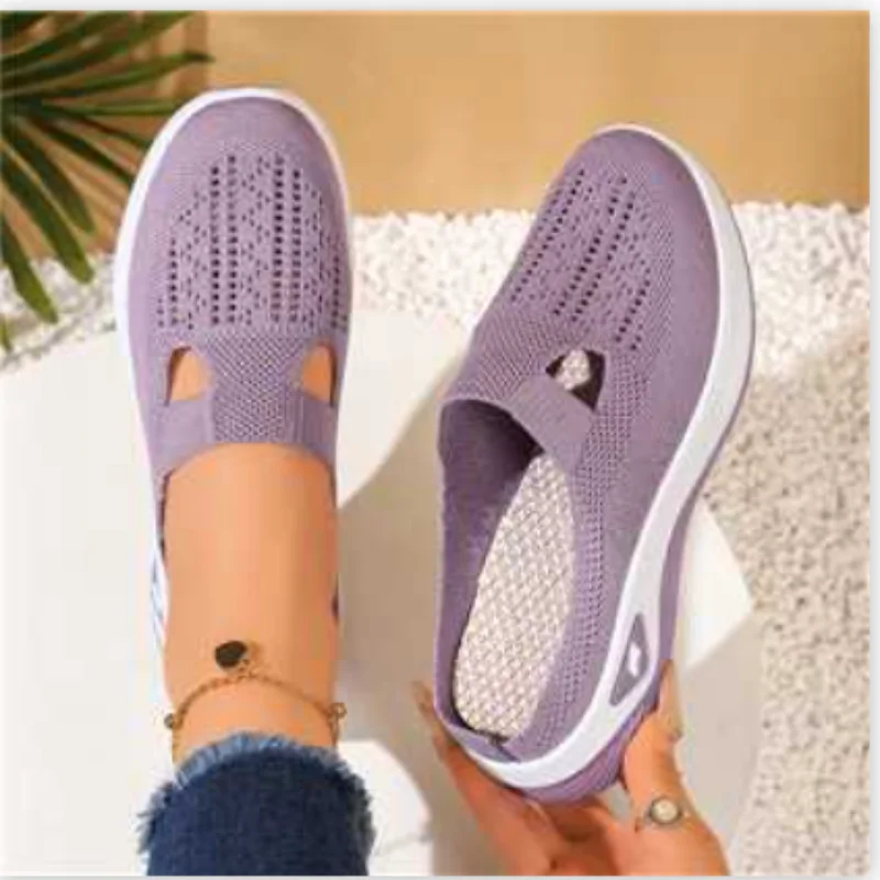 Women's shoes, casual shoes for ladies, half-leg versatile, casual and breathable flip-flops, one-step lazy soft-soled single sh - Image 7