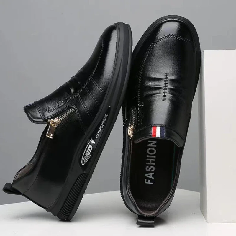 2024 New Casual Leather Shoes Men Fashion Loafers Autumn Slipon Flat Brand Business Shoes Man Sneakes Comfort Moccasins Zapatos - Image 4