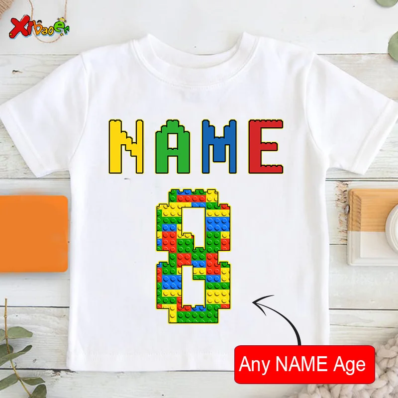 Birthday T Shirts for Kids Party Shirt Girl Custom Picture Clothes Outfits Kids Shirt Boy Shirt Clothing Children Outfit Summer - Image 17