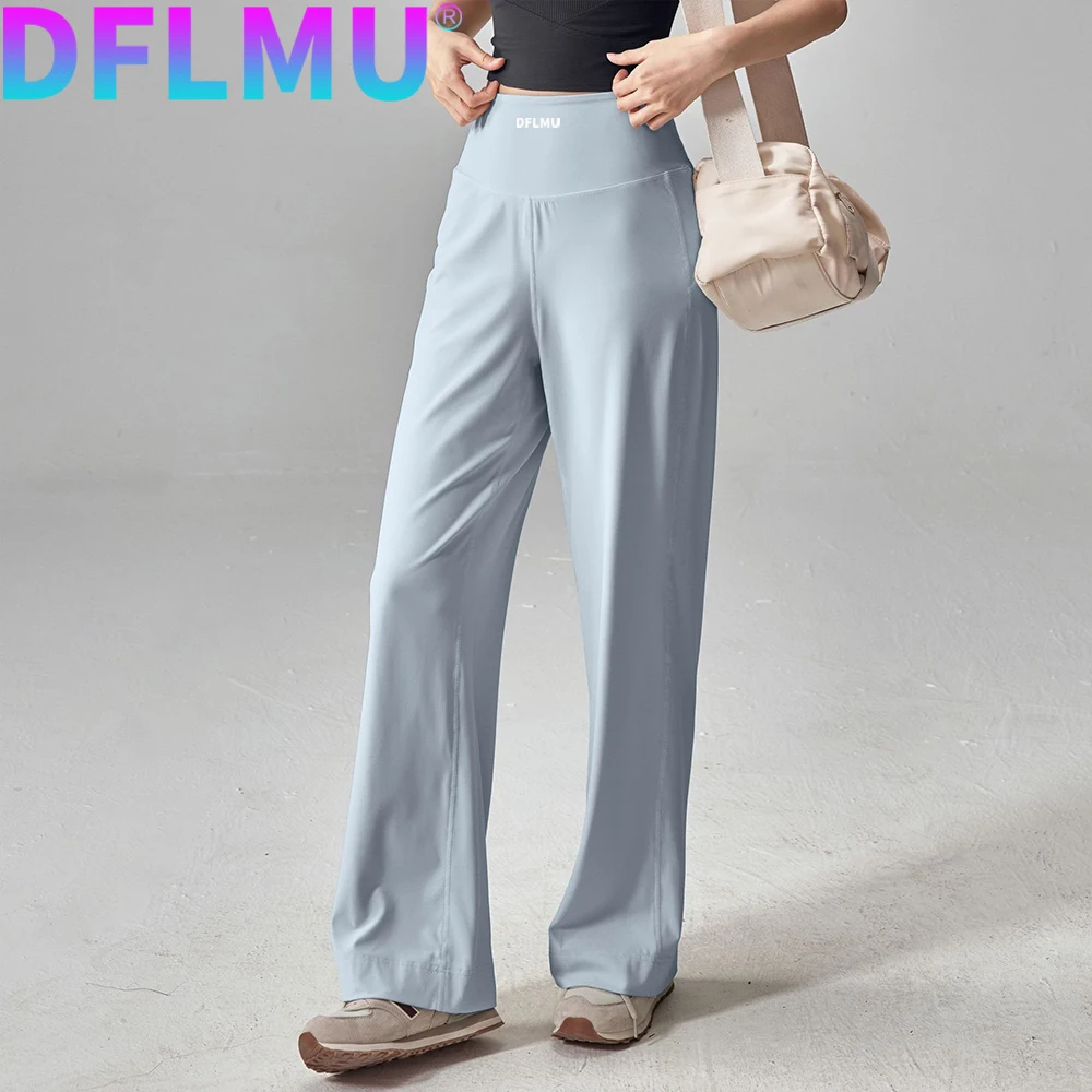 Women Pants Bottoms Breathable Gym Casual Sports Bell Leggings Female DFLMU Yoga Long pants Slim Yoga Pants High Waist Wide Leg - Image 2