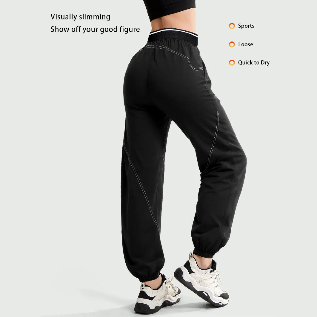 Women's Jogger Pants, Loose-Fitting Quick-Dry Fitness Pants, Lightweight Breathable High-Stretch Training Sports Pants, Casual Pants for Commuting, Shopping, and Outdoor Activities - Image 2