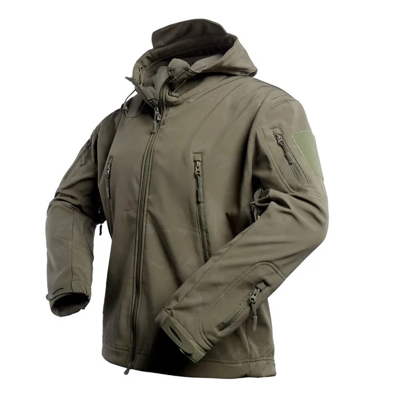 Fall Winter Fleece Jacket for Men Soft shell Tactical Waterproof Army Camouflage Coat Airsoft Clothing Multicam Windbreakers - Image 5