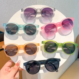 Children's Colored Sunglasses  Foldable Round Frame Sun Glasses Boys And Girls UV400 Ultraviolet Eyepiece For Ages 2-8 Years Kid