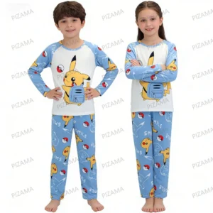 Children's Long Sleeve Boys Pikachu Pajamas Sets Kids Pyjamas Animal Pijamas for 3 to 14 Years Girls Sleepwear Nightwear Pjs