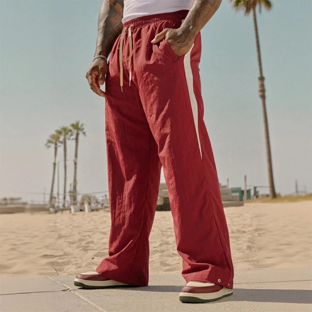 2025 Autumn New Track Pants Men's Loose Casual Pants Wide Leg Trendy Sports Splicing Breathable Pants American Sports Pants - Image 6