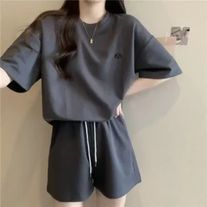 Tracksuit New Female Shorts Summer Fashion 2025 Women's Short Sets 2 Pieces Features Matching Novelty In Clothing Trend Light
