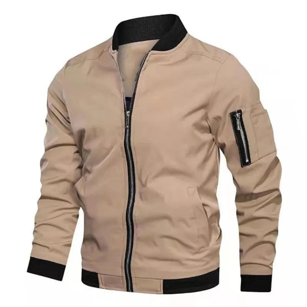 Fall Winter Quality New Men's Jackets Fashion Young Men's Jackets Baseball Clothing Bomber Jacket Basic Style Solid Color Coat - Image 8