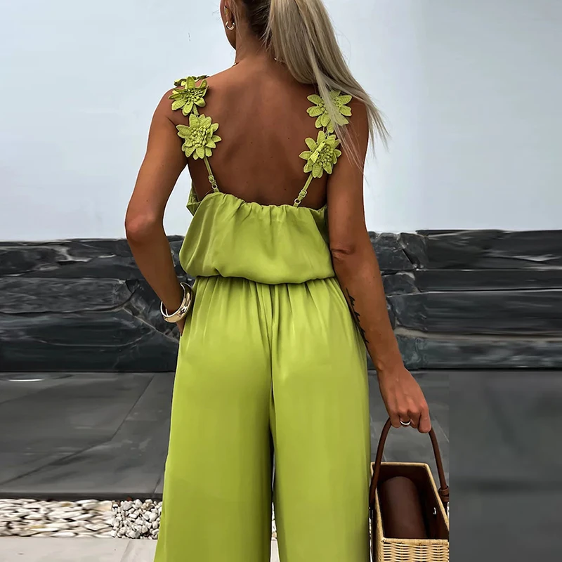 Female Jumpsuit For Women Casual Summer Solid Loose Long Pants Jumpsuit Women Bohemian Rompers Jumpsuit Overalls Female - Image 2