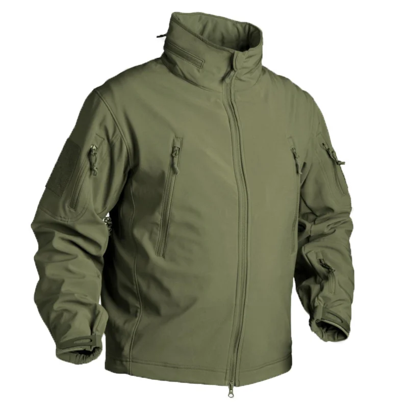 Fall Winter Fleece Jacket for Men Soft shell Tactical Waterproof Army Camouflage Coat Airsoft Clothing Multicam Windbreakers - Image 3