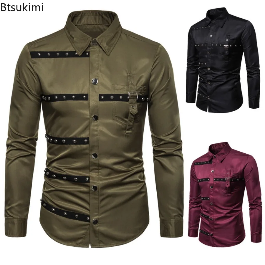 2026 Men's Long Sleeve Shirts Hip Hop Streetwear Gothic Medieval Classic Vintage Shirts Party Performance Cosplay Men's Clothing - Image 2