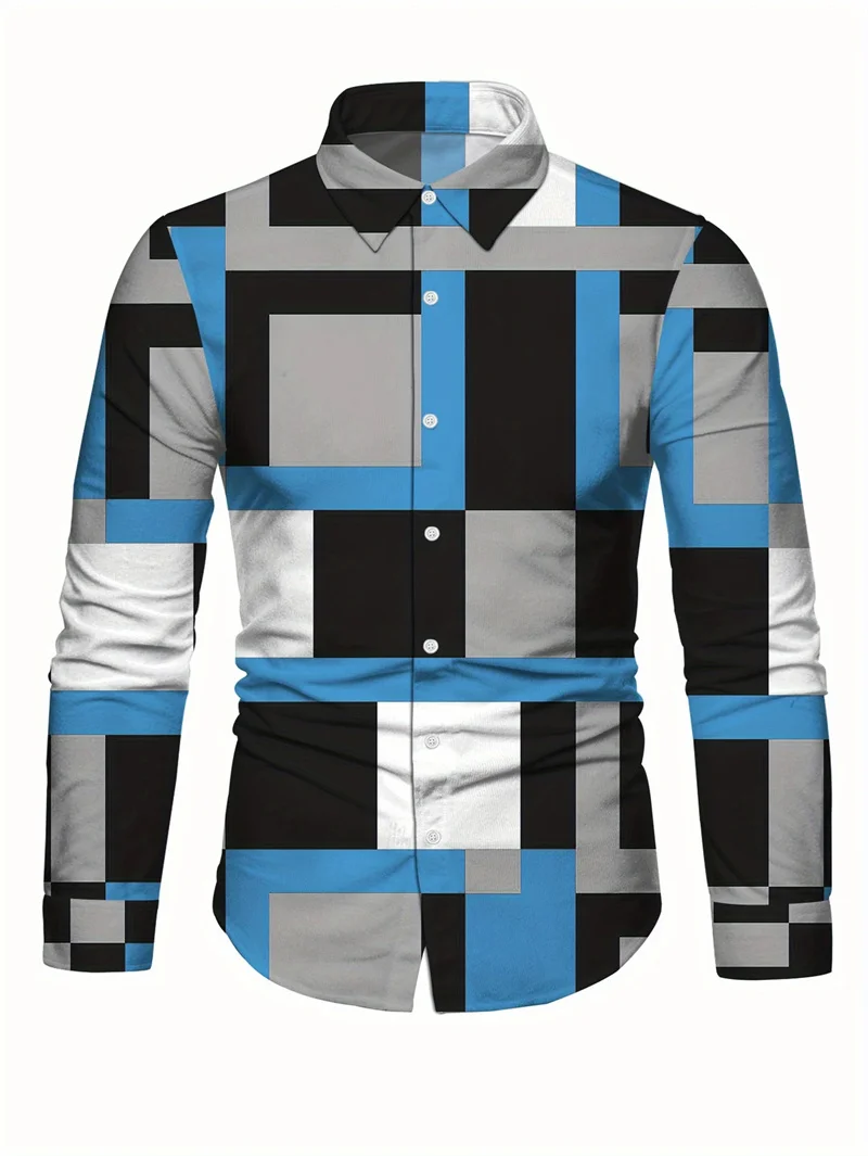 2025 men's printed casual shirt with breathable long sleeves and lead buttons suitable for spring and autumn - Image 11