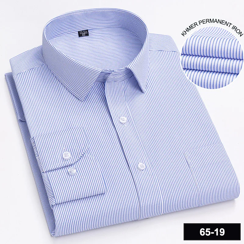 Men's Long Sleeve Shirt High-quality Fashion Casual Print Plaid Stripe Single Pocket Fit Business Formal Office Four Season Top - Image 20