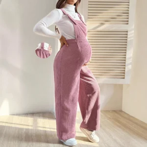 Maternity Clothes Pregnancy Clothing for Pregnant Women Pants 2025 Autumn Winter Fashion Elastic Loose Corduroy Overalls Waist