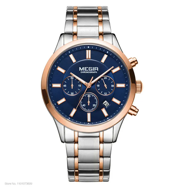 MEGIR Watches for Men 2021 New Chronograph Quartz Watch Luxury Stainless Steel Wristwatch Man Relogios Masculino часы мужские - Image 12