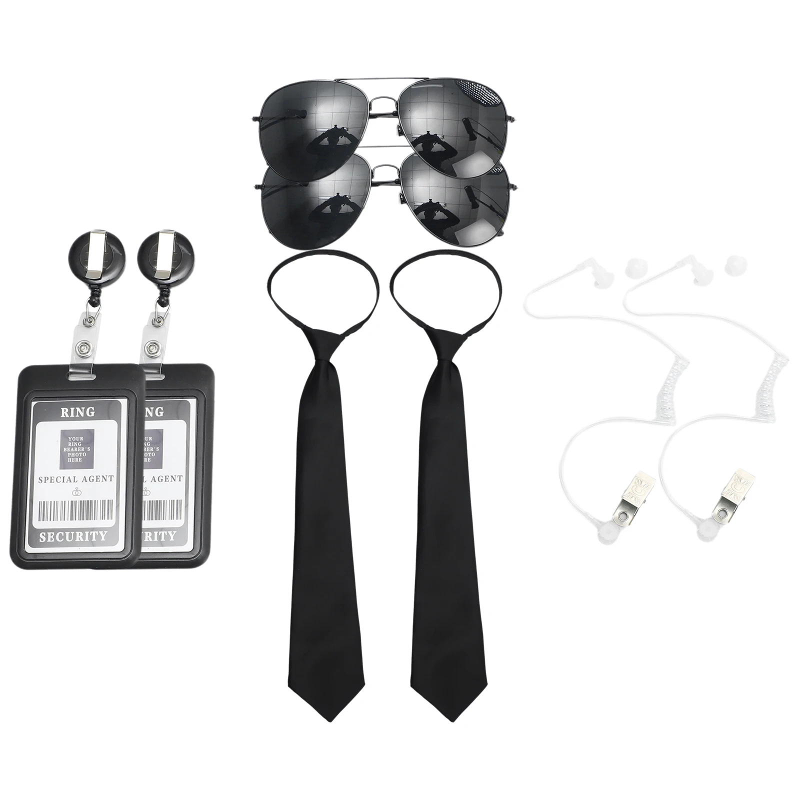 Agent Accessories Set Tie Earplugs Work Brand Glasses Hat Secret Security Service Costume for Teens Adults Cosplay Game Party - Image 5
