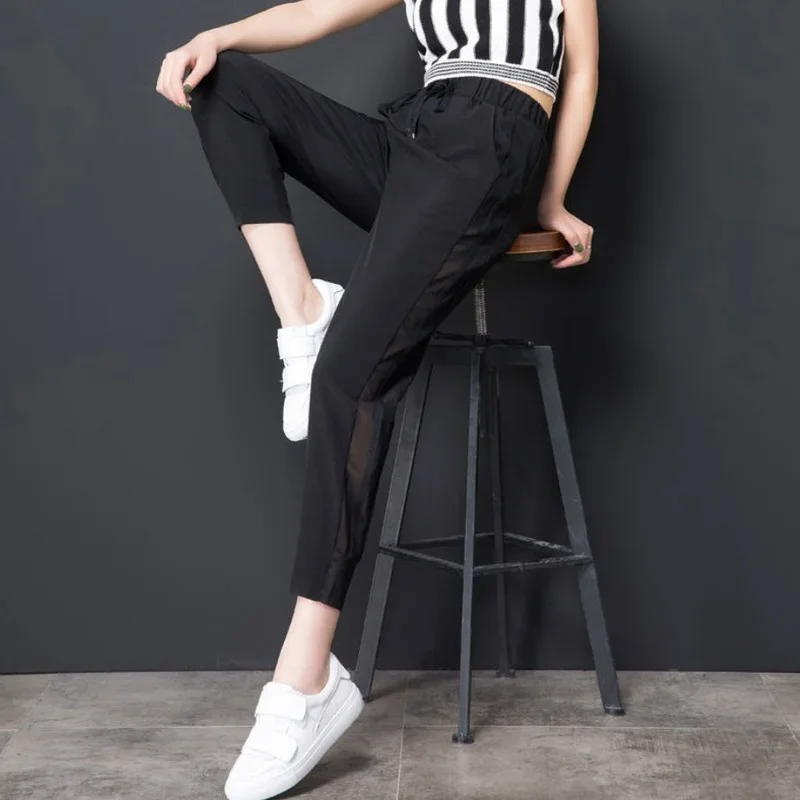 Sweatpants Harem Female Pants Black Joggers Jogging Trousers for Women Fitness Clothes and Capris Elastic Waist Drawstring 90s G - Image 4