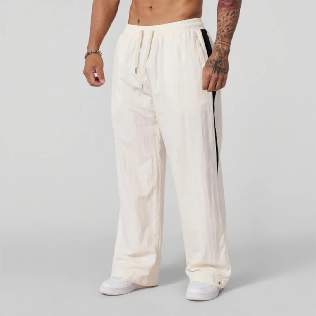 2025 Autumn New Track Pants Men's Loose Casual Pants Wide Leg Trendy Sports Splicing Breathable Pants American Sports Pants - Image 2