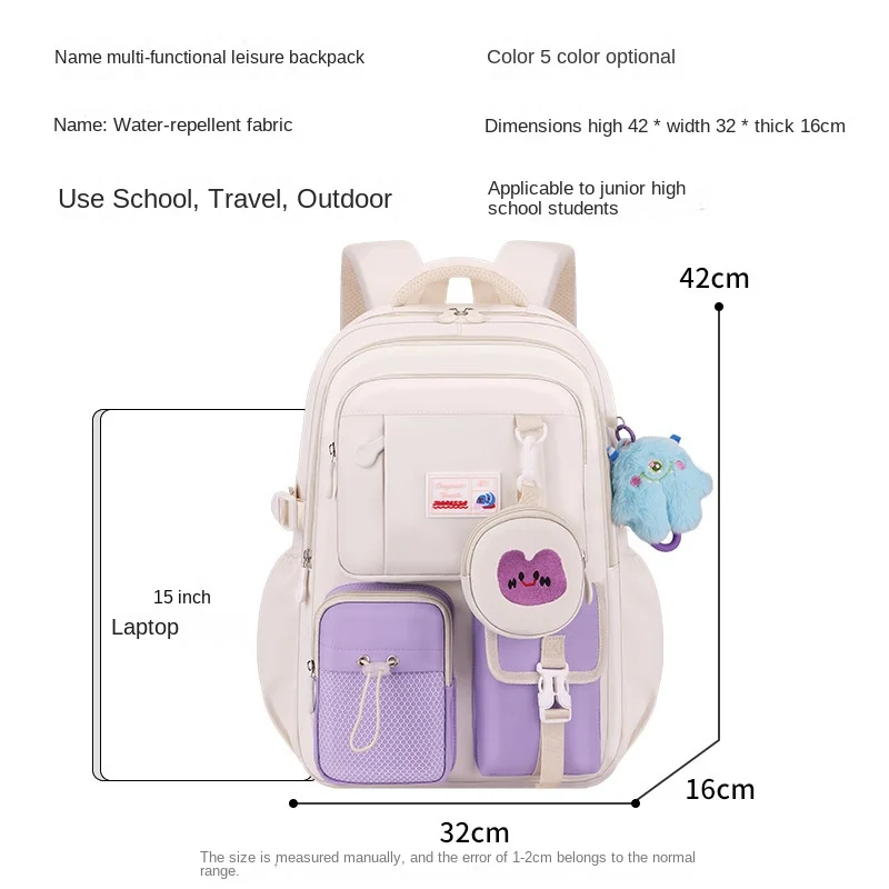 Children School Bags for Girls Large Schoolbag Kawaii Primary Book Bag School Backpack Kids Waterproof Travel Rucksack 3-6 Grade - Image 4