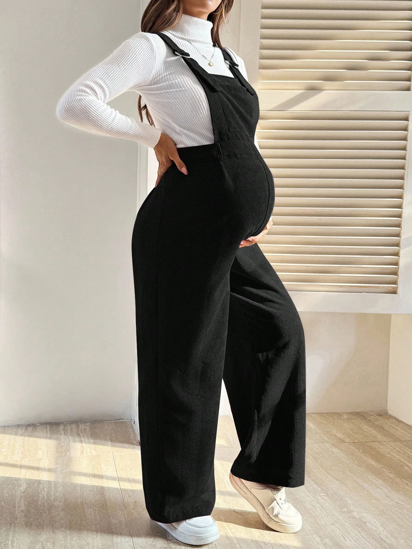 Maternity Clothes Pregnancy Clothing for Pregnant Women Pants 2025 Autumn Winter Fashion Elastic Loose Corduroy Overalls Waist - Image 6