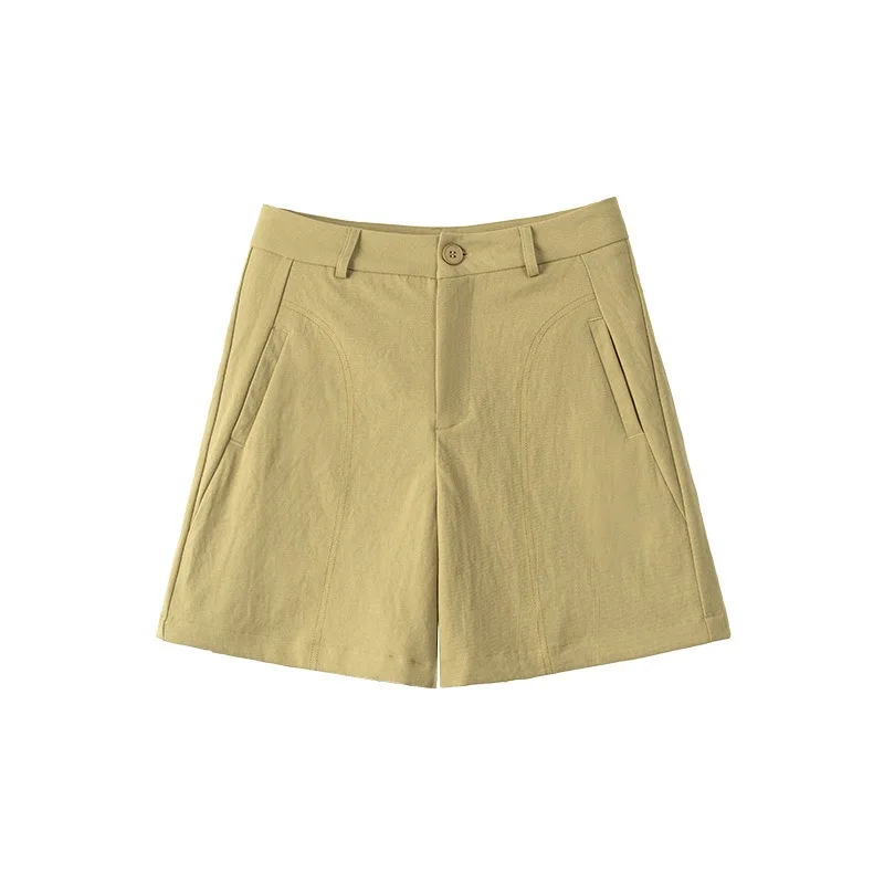 Women's High Waist Tailored Shorts Summer Loose Fit 5 Inch Inseam Dressy Casual Shorts