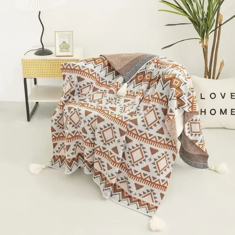 Bohemian Blanket Soft Sofa Cover Summer Blanket Office Nap Blankets Air Conditioning Blankets Knit Blanket For Travel - Image 6