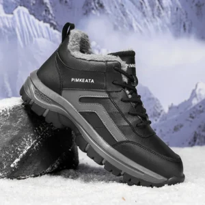 Winter Boots for Men New Waterproof PU Leather Warm Snow Ankle Boots Outdoor Warm plush Non-slip Work High-top Casual Shoes