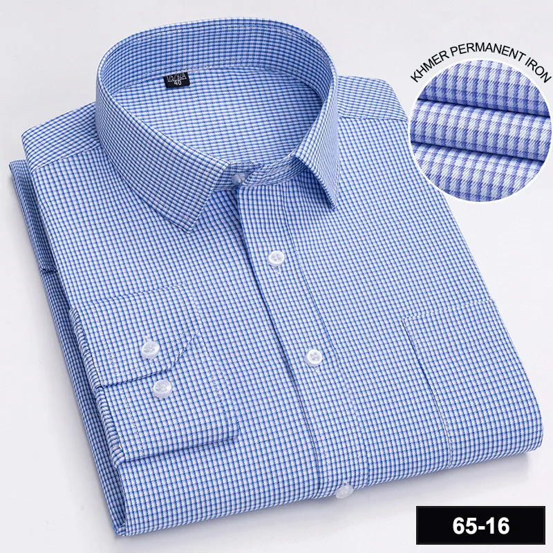 Men's Long Sleeve Shirt High-quality Fashion Casual Print Plaid Stripe Single Pocket Fit Business Formal Office Four Season Top - Image 18