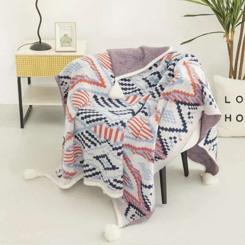 Bohemian Blanket Soft Sofa Cover Summer Blanket Office Nap Blankets Air Conditioning Blankets Knit Blanket For Travel - Image 10