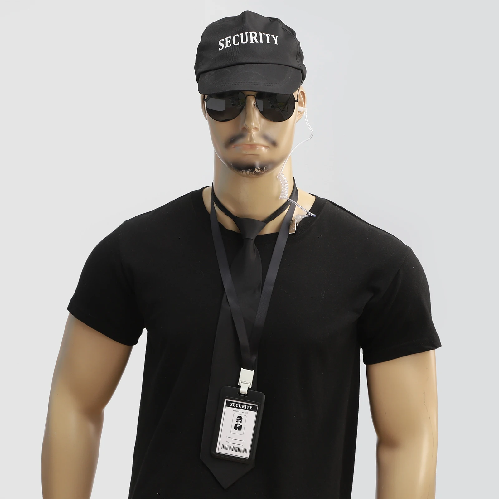 Agent Accessories Set Tie Earplugs Work Brand Glasses Hat Secret Security Service Costume for Teens Adults Cosplay Game Party - Image 2