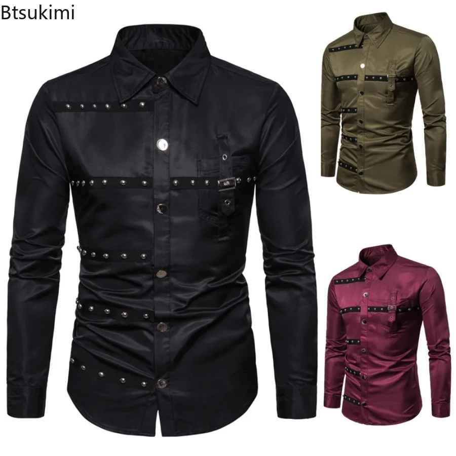 2026 Men's Long Sleeve Shirts Hip Hop Streetwear Gothic Medieval Classic Vintage Shirts Party Performance Cosplay Men's Clothing - Image 3