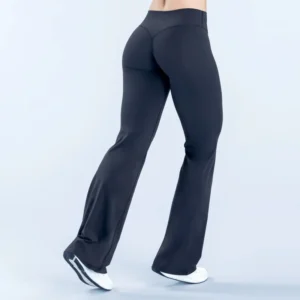 Womens Straight Leg Pants Loose Yoga Bell-bottoms High Waisted Stretchy Workout Sports Outdoor Casual Running Wide Leg Pants